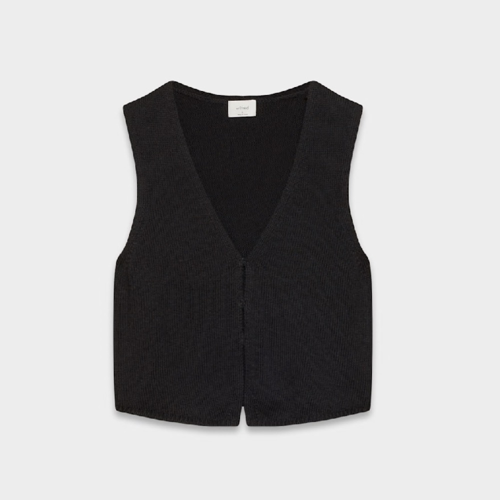 Aritzia Wilfred Black Basque Sweater Vest